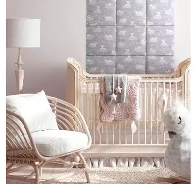 Obrázek produktu pro Čalouněný panel Mollis Print zajíček – mix 30x30 cm