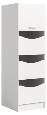 Produktbild von Hochschrank mit 60 cm Breite in weiß, mit 4 Klappen - FIASTRA-158