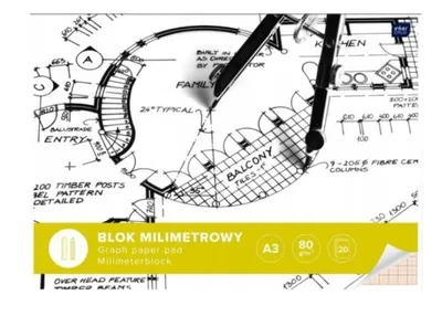Produktbild von Interdruk Millimeterpapierblock A3 20 Blatt 80G