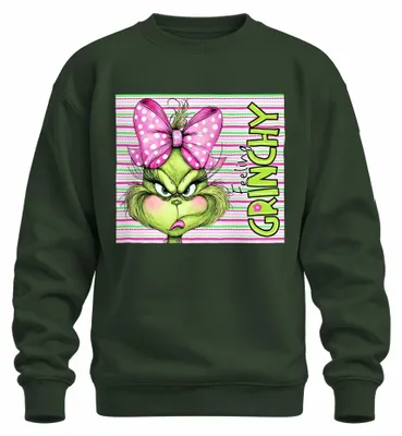 Immagine prodotto di Felpa con cappuccio a tema "Grinch" per Natale, colore verde bottiglia, taglia S