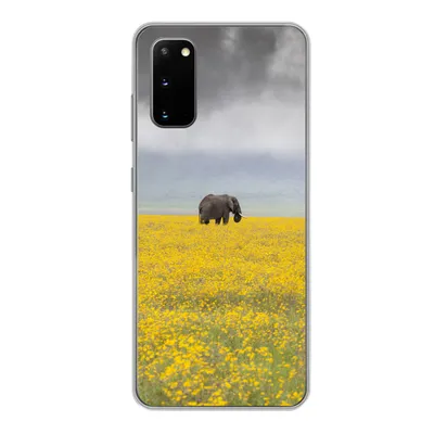 Produktbild von MuchoWow® Handyhülle Schutzhülle Hülle für Samsung Galaxy S20 Elefant - Blumen - Natur - Gelb - Tiere Silikon Softcase Handy Hülle - Bild