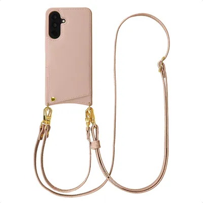 Image de Étui de téléphone Selencia Nova avec cordon et porte-cartes pour Samsung Galaxy A56 - Rose poudré