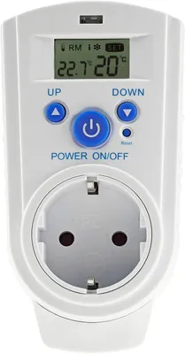 Image de Thermostat de prise, prise électrique numérique avec régulateur de température, adaptateur, 230 V, thermostat pour chauffage, ventilateur