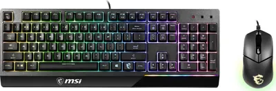 Produktbild von MSI VIGOR GK30 COMBO RGB MEMchanical Gaming Keyboard + Clutch GM11 Gaming Mouse ' UK Layout, 6-Zonen RGB-Beleuchtung Tastatur, Dual-Zonen RGB-Beleuchtung Maus, 5000 DPI Optischer Sensor, RGB Mystic Light'