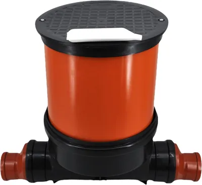 Produktbild von KG Kontrollschacht DN 400 /2 x Anschlüße 110 Höhe 0,5m Revisionsschacht Abwasserschacht Schacht Rohr, Deckel, Komplett SET mit Gleitpaste 250g