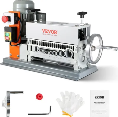 Produktbild von Kabelabisoliermaschine Elektrisch 1,5-40mm Kabelschälmaschine 370W Abisoliermaschine 11 Abisolierkanäle Abisolierzange mit Kurbel 65-Mn-Federstahl Klinge Ideal zum Abisolieren von Kupferdraht