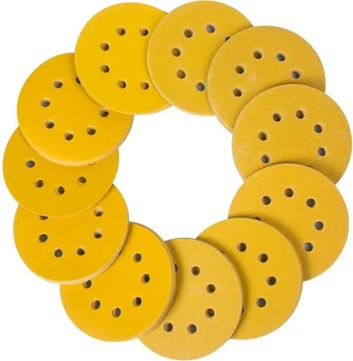 Produktbild von 125-mm-Schleifscheiben, 110 Schleifscheiben für Schleifmaschinen, runde Schleifpads mit 8 Löchern, Körnung 60/80/100/120/150/180/240/320/400/600/800 zum Schleifen, Polieren und Entrosten