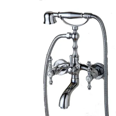Obrázek produktu pro Vanová baterie KRAN retro SILVER CHROME mosaz OLYMPIA LAUFERI