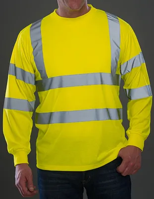 Produktbild von YOKO HVJ420 | Hi Vis Long Sleeve T-Shirt - EN ISO 20471:2013 Class 3 - Farbe: Hi-Vis Yellow - Größe: 3XL