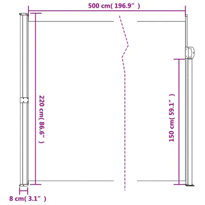 Image de vidaXL Marquise latérale extensible vert foncé 220x500 cm