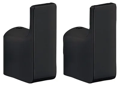 Wandgarderobe 2 Haken, schwarz, Messing/Glas, 5,3x2x3,3 cm