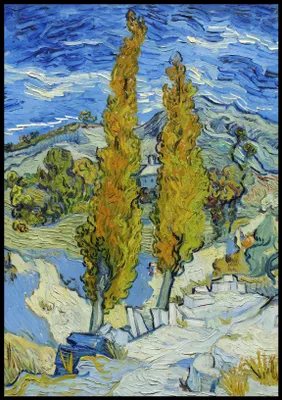Zdjęcie produktu dla Plakat 70x100cm The Poplars at Saint-Rémy, Van Gogh Vintage