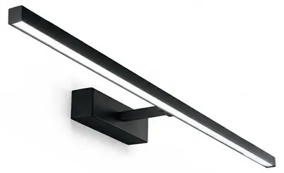 Productafbeelding van LED-wandlamp van metaal, zwart, 16 W, CCT 3000-4000-6000 K, verstelbare diffuser, modern design, geschikt voor binnen- en buitengebruik - Perenz
