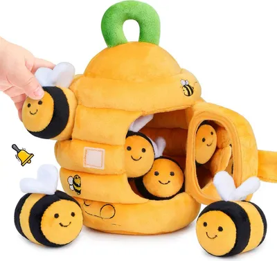 Produktbild von Lernspielzeug Baby Spielzeug,Baby Bienenstock mit 5 Bienen Sensorik Spielzeug, mit Rassel und Spiegel,Geschenke für Kinder 1- 3 Jahre