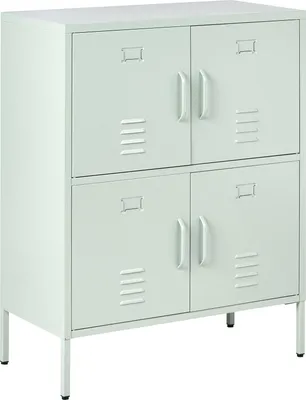 Produktbild von BELIANI Sideboard Mintgrün Eisen 4 Türen Schrank für Dokumente Home Office