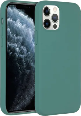 Produktbild von Accezz Liquid Silikoncase iPhone 12 (Pro) - Dunkelgrün