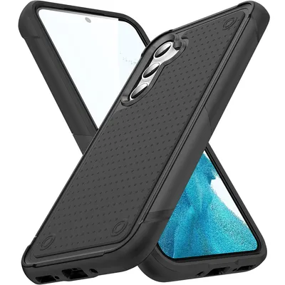 Immagine prodotto di Custodia per Samsung Galaxy A54, qualità militare, custodia ibrida antiurto 2in1 in PC rigido e TPU morbido nero