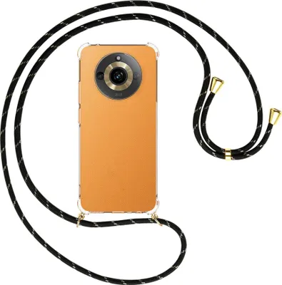 Produktbild von Handykette Backcover-Schutzhülle mit Band (Metall goldfarben) für Realme 11 5G (6.72'') - schwarz/gold