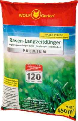 Immagine prodotto di Wolf Garten concime per prato a lento rilascio Premium LE450 per 120 giorni per 450 m²