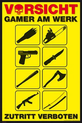 Immagine prodotto di Gioco - Poster - Giocatore al lavoro - Armi + 1 confezione di tesa Powerstrips® - Contenuto 20 pezzi
