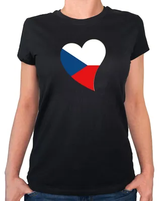 Produktbild von Huuraa Damen T-Shirt Tschechische Republik Flagge Herz XXL Black Bio Baumwolle Fairtrade Damenshirt Geschenkidee