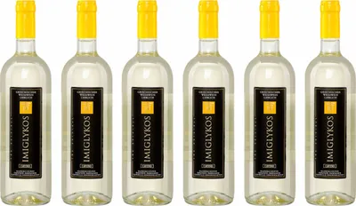 Produktbild von Cavino Imiglykos weiß 6x 0,75l Flasche | Lieblicher Weißwein aus Griechenland | 12% Vol. | + 20ml Jassas Olivenöl