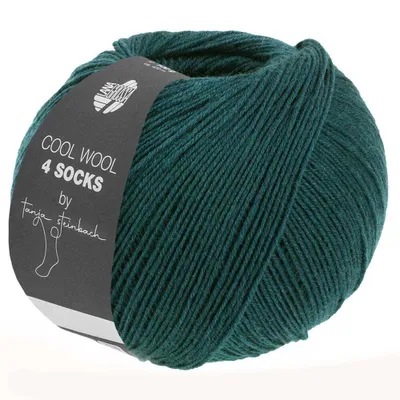 Produktbild von Lana Grossa Cool Wool 4 SOCKS 100 g 4-fach Sockenwolle Kollektion by Tanja Steinbach 420 m Farbe 7701 - Dunkelgrün