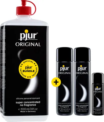Produktbild von pjur ORIGINAL BigPack - Langanhaltendes, extra-samtiges Silikon-Gleitgel und Massageöl für mehr Genuss - kompatibel mit Latexkondomen (1.230ml)