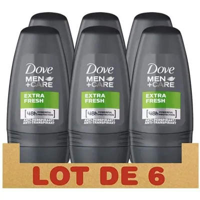 Produktbild von DOVE Lot von 6 extra frischen 48h Roll-On Man Deodorants für empfindliche Haut - 50ml