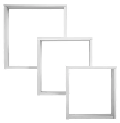 Image de Étagère murale FIBI de FMD Möbel à 3 compartiments - blanche - Dimensions : 64 cm x 65,5 cm x 19 cm ; 297-001