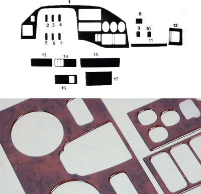 Obrázek produktu pro Interiérový dekor kokpit pro Mercedes Sprinter W901 902 903 vzhled dřeva 24x