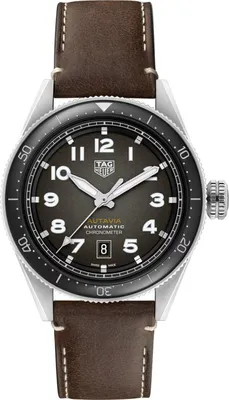 Image de Montre Tag Heuer Autavia pour homme, argent et marron, WBE5114.FC8266