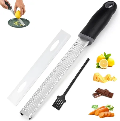 Image de Râpe en acier inoxydable, multifonctionnelle, avec boîtier de protection et brosse de nettoyage, pour la cuisine