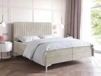 Obrázok produktu pre Kontinentálna posteľ 140x200 HACINA s úložným priestorom - svetlo béžová