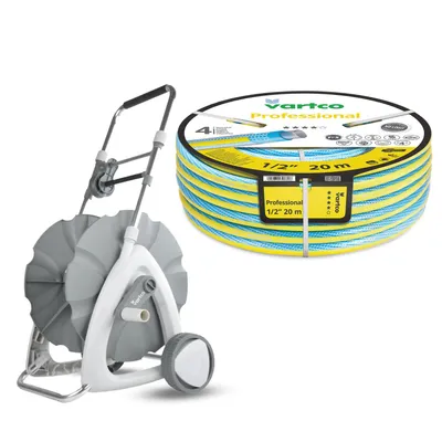 Produktbild von Gartenschlauchwagen 1/2" 45 m + Gartenschlauch Vartco Professional 1/2" 20 m Agaplast