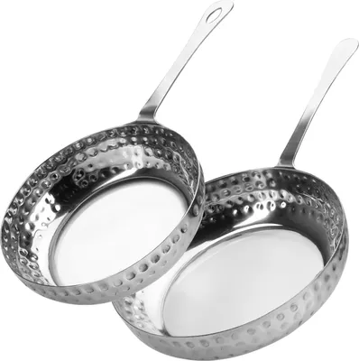 Produktbild von com-four® 2x Mini Edelstahlpfannen zum Servieren - Ø 11,5 cm + 14 cm