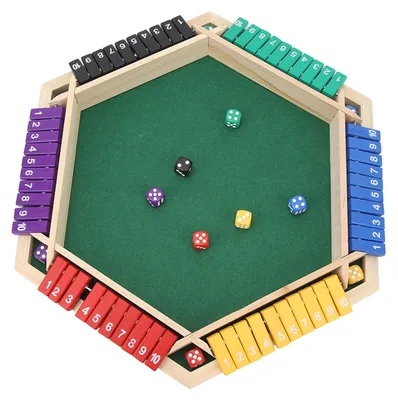 Produktbild von Omgoods – "Shut the Box" Spiel für 1-6 Spieler – Holzversion – 12 Würfel – Traditionelles Würfelspiel – Einfache Spielregeln – Perfekt für Partys