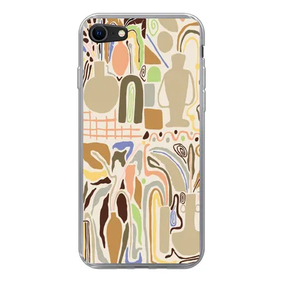 Produktbild von MuchoWow® Handyhülle Schutzhülle Hülle für iPhone 7 Blume - Abstrakt - Vase - Blumentopf Silikon Softcase Handy Hülle - Kartenhalter