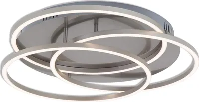Image de Plafonnier LED BRILONER LEUCHTEN FRAME, 56 W, 4800 lm, IP20, nickel mat, métal-plastique, intensité lumineuse variable, Ø 52,5 cm