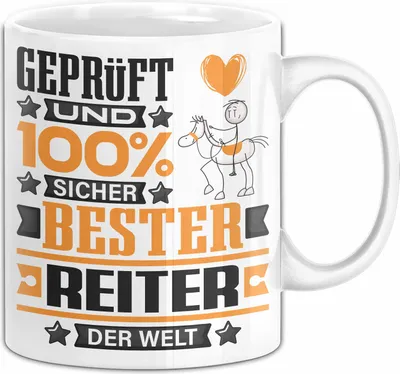 Produktbild von Reiter Geschenk Lustiger Spruch für Reiter Geschenkidee Bester Reiter Der Welt (Weiß)