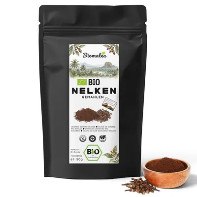 Produktbild von Biomatea Nelken gemahlen 50 g – Nelkenpulver aus Sri Lanka Gewürznelken