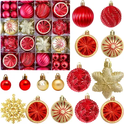 40 unzerbrechliche Weihnachtskugeln, Christbaumkugeln, Kunststoff