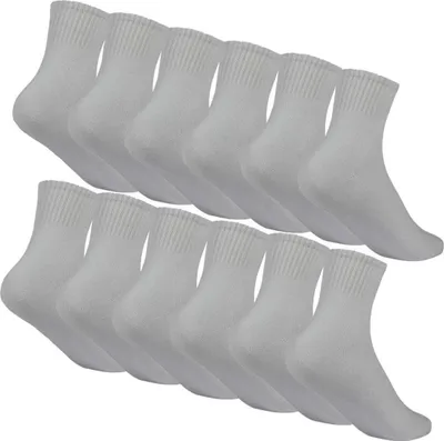 Produktbild von 12 Paar Kinder Socken halbhoch Baumwolle, 12 Paar Weiß 23-25