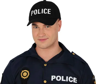 Produktbild von Polizei Karnevalsmütze Erwachsene Kostüm Accessoire Fasching Polizei Uniform, Farbe: Schwarz