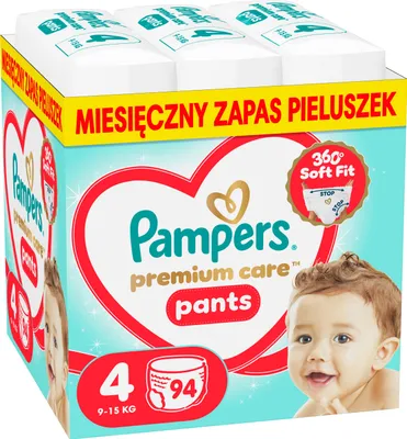 Image de Pampers Premium Care, couches-culottes, taille 4 (9-15 kg), 94 pièces