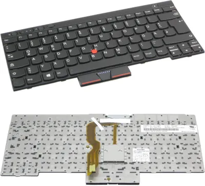 A top-down view of a laptop keyboard and its internal components.