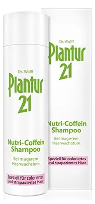 Obrázek produktu pro Dr. Kurt Wolff Plantur 21 Nutri-Coffein-Shampoo, 250 ml, Šampon, Ženy, Barevné vlasy, Poškozené vlasy, Proti ztrátě vlasů, Ochana, Oprava, Láhev