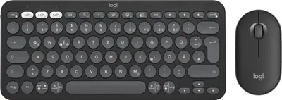 Produktbild von Logitech 920-012205, Kabellos, RF Wireless + Bluetooth, Scherenschalter, QWERTZ, Pink, Maus enthalten