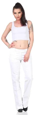 Produktbild von Damen Cordhose Hosen Hüfthose Vintage Baggy Schlaghose Weites Bein Bootcut Ecru M