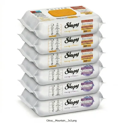 Produktbild von Sleepy Easy Clean Oberflächenreinigungstücher – 3x100 Gelb + 3x100 Montain | Wischpflege